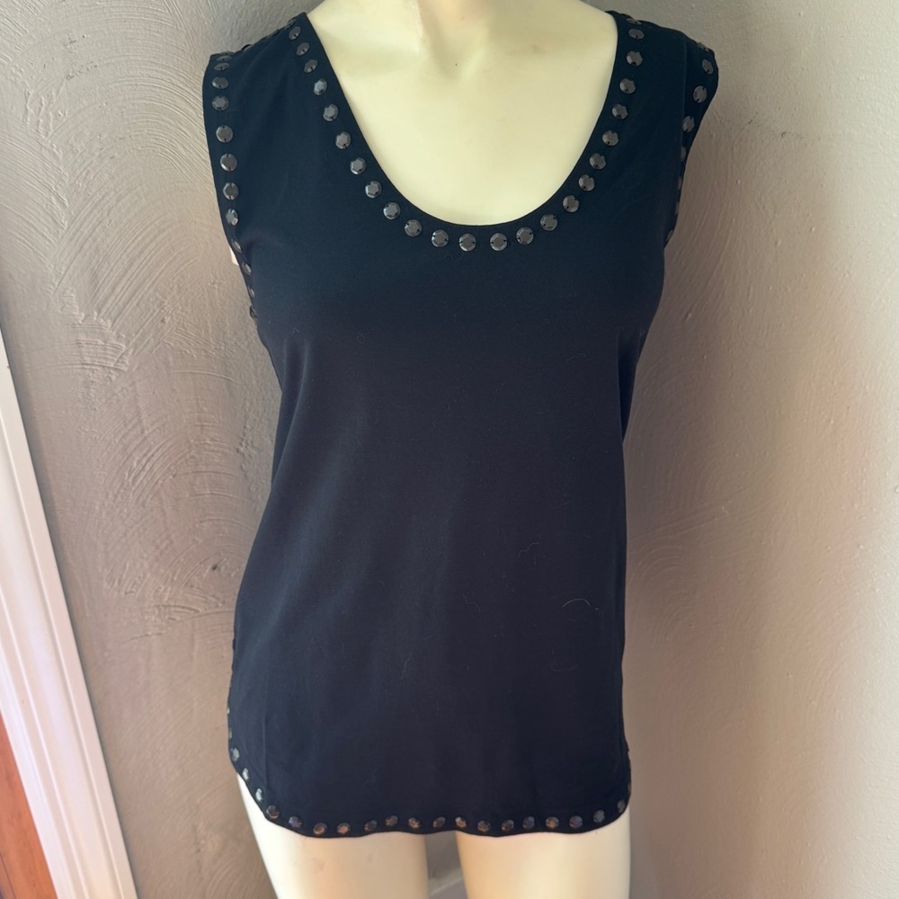 J.Crew sleeveless studded black blouse size xs NWT cotton